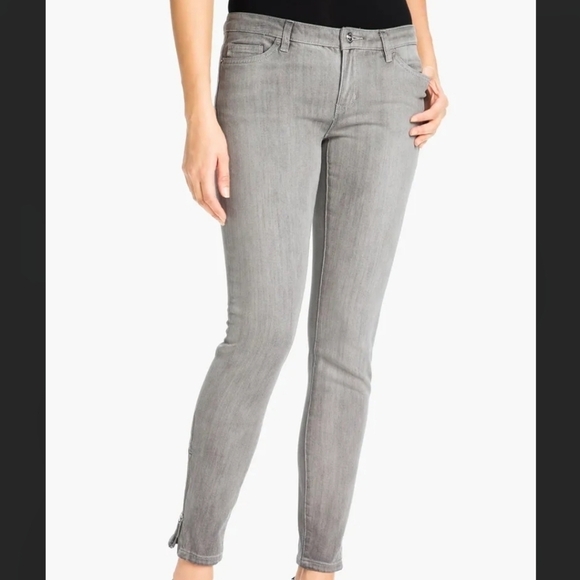 Michael Kors Gray Skinny Ankle Zip Jeans - Picture 1 of 6